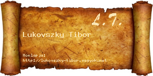 Lukovszky Tibor névjegykártya